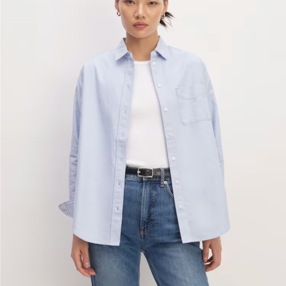 Everlane Relaxed Oxford Shirt in muted blue